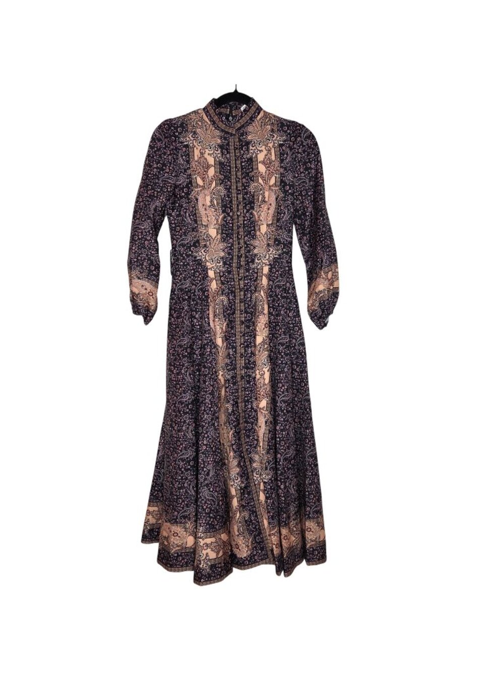 NWOT Nancy Yang Mandarin Collar Midi Dress - Black